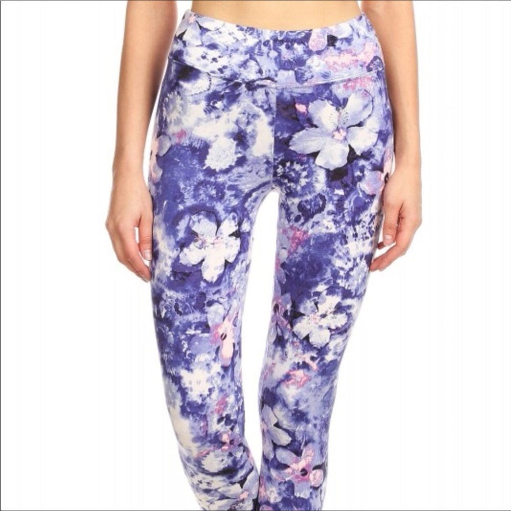 Brushed lilac floral leggings
